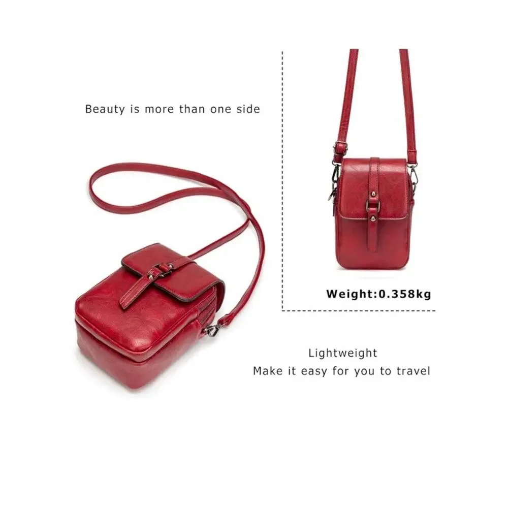 NEW myfriday Purse Crossbody Handbag Red Faux Leather Coastal Modern Travel